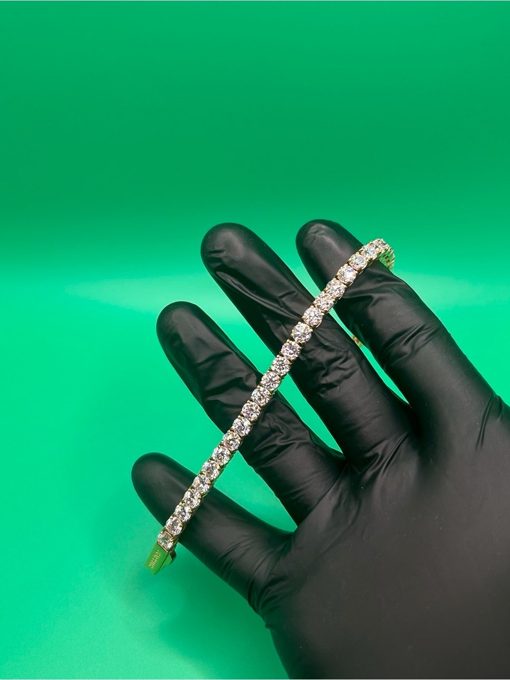 "5mm Lab Grown Diamond Gold Tennis Bracelet GRA Certified Pass Test Womens 7"